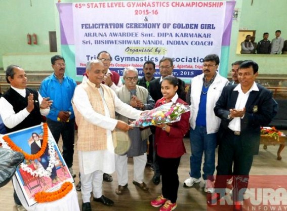 Tripura Gymnastics Association felicitates the Golden Girl of Tripura